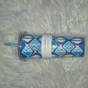 New! Vera Bradley Go Fish Blue Large Tumbler